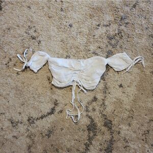 Shein white tie crop-top 